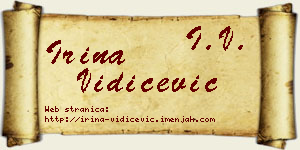 Irina Vidičević vizit kartica